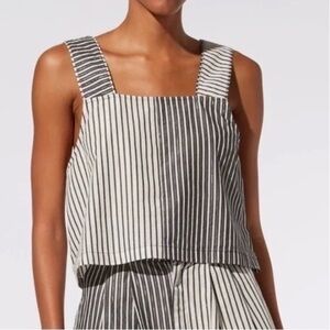 Striped Black and White Sleeveless Top